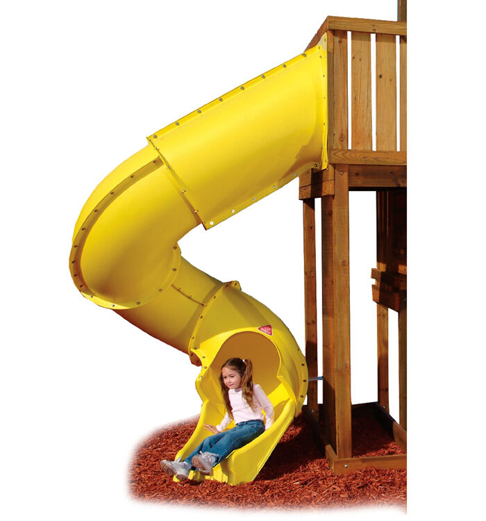 climbing frame with tube slide